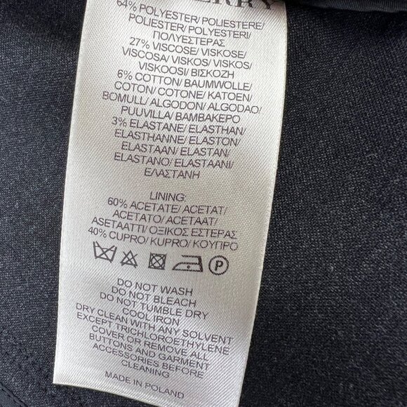 Burberry Womens Charcoal Jacket Size 6 Polyester & Viscose - Picture 7 of 7